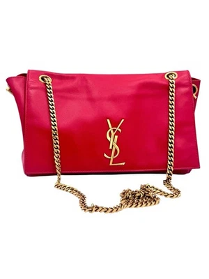 Saint Laurent Medium Red Leather And Suede Reversible Kate Shoulder - Image 1 of 4