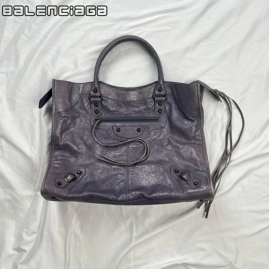 バッグ balenciaga large edditers bag Lavender Balenciaga Shoulder Bag: Lavender Crocodile