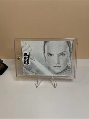 Tarjeta artística 2017 Topps Star Wars: The Last Jedi Rey boceto de Trevor Anderson Foto 1 de 2