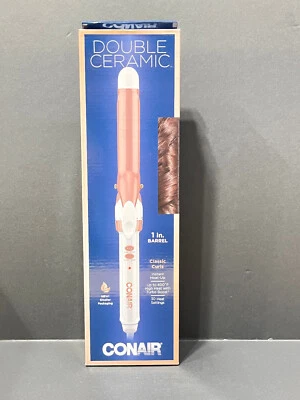 Conair Double Ceramic Curling Iron, 1 Inch Curling Iron, White/Rose Gold - Image 1 of 2