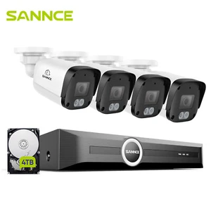 SANNCE 3MP POE Cámaras IP Exterior Cámara de Vigilancia Set 5MP NVR Con Audio S+H.265 - Imagen 1 de 20