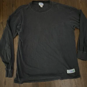 Vintage 1990s Black Discus Athletic Cotton Pocket Long Sleeve Size XL - Picture 1 of 11