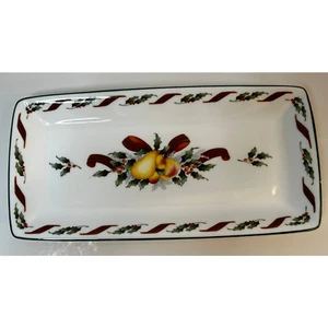 NEW ROYAL DOULTON FESTIVAL Christmas/Holiday Bone China Sandwich Tray 11" - Picture 1 of 10