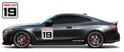 Adhesivo personalizado número de pista carreras rally coche deportivo impresión en color gráfico de puerta Foto 1 de 4