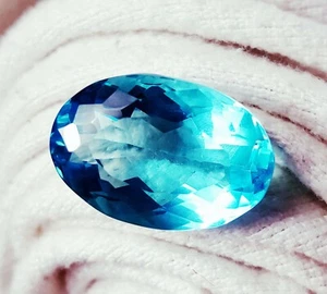 Loose Gemstone 42.62 Ct Blue Topaz Certified Huge Size Transparent Oval Cut Gem - Picture 1 of 9