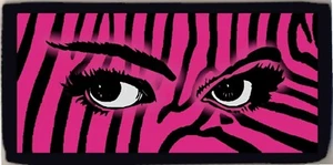 Sexy Eyes Zebra rosa & schwarze Streifen Scheckbuch Hülle Kreditkarte Ausweisetui NEU - Bild 1 von 2
