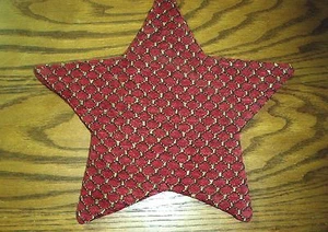 HOME INTERIORS CHANILLE FABRIC CHRISTMAS STAR RED NEW - Picture 1 of 2
