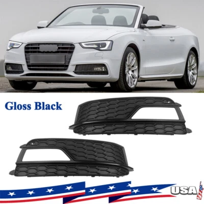 For 2013-2016 Audi A5 S-Line S5 Front Bumper Fog Light Grilles Cover Left+Right - Изображение 1 из 4