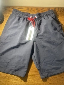 Men's NWT Vacancy Co. navy blue swim trunks, size S, 9" inseam - Picture 1 of 12