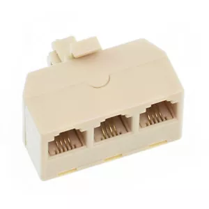 2pcs RJ11 6P4C Telephone Phone Line 1 Male to 3 Female Modular T Adapter Plug - Picture 1 of 6