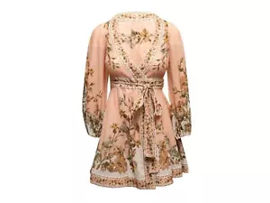Peach & Multicolor Zimmermann Floral Print Mini Dress Designer Size 0P - Picture 1 of 7