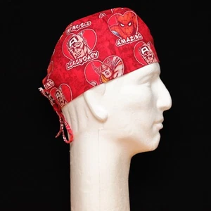 Marvel Comics Superheroes Captain America Spiderman Ironman Thor Theme Scrub Hat - Picture 1 of 1