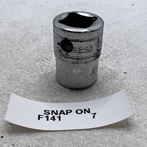 Snap-on 3/8" Drive 12-Point 7/16" F141 Shallow Socket Previous Owner Markings - Picture 1 of 8