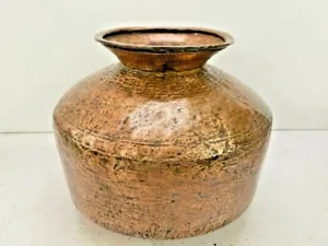 OLD VINTAGE RARE COPPER HAMMERED BIG WATER STORAGE POT, RICH PATINA COLLECTIBLE - Picture 1 of 12