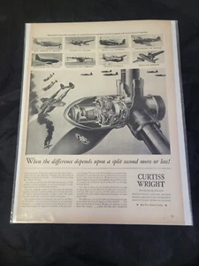 1940's Curtiss Wright Army Navy Air Aircraft Combat WWII Original Print Ad - Picture 1 of 2