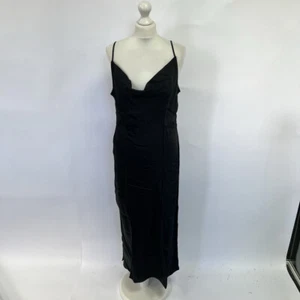 Anthropologie Satin Bias Maxi Slip Dress. Black. Medium. RRP £90 - Picture 1 of 4