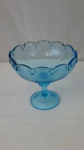 Vintage Large, Footed Compote, Fruit Bowl. Light Blue top, Cobalt Blue Base. - Picture 1 of 8