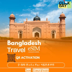 [eSIM] Bangladesh Travel e-SIM haute vitesse 4G/5G 2 Go données pendant 15 jours (données uniquement) - Photo 1 sur 7