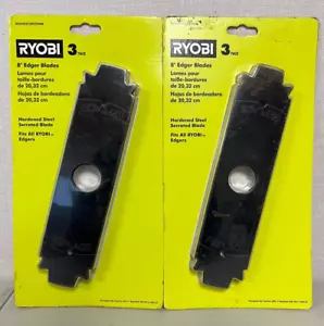 2- 3 packs of Ryobi Heavy Duty Edger Blade Hardened Steel Serrated 8" NEW! - Picture 1 of 3
