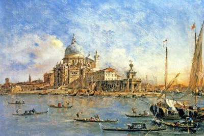 VENICE PUNTA DELLA DOGANA SANTA MARIA DELLA SALUTE CHURCH ITALY BY GUARDI REPRO - Image 1 of 3