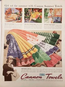 Lote de 2 sábanas y toallas de cañón vintage 1940 impresión anuncio efímero arte de pared decoración - Imagen 1 de 2