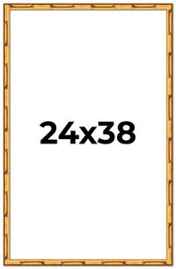 24x38 Frame Gold Bamboo Solid Wood Picture Frame | 1 Inch Moulding Width | Inter - Picture 1 of 10