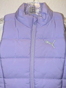 NWOT Puma Puffer Vest Full Zip With Pockets Lavender Girls Size Xs 5/6  - Picture 1 of 5