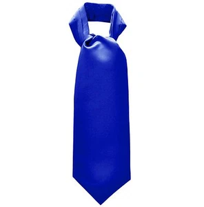 Nuevo Para Hombre 100% Poliéster Sólido Corbata Ascot Solo Boda Baile de graduación Azul Real - Imagen 1 de 2