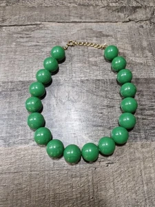 Collana collana di perle bigiotteria verde vintage retrò chiusura a moschettone  - Foto 1 di 8