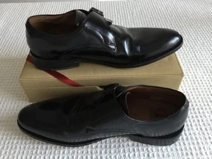 Zapatos de vestir Clarks para hombre 8 de cuero negro con correa de monje - Imagen 1 de 7