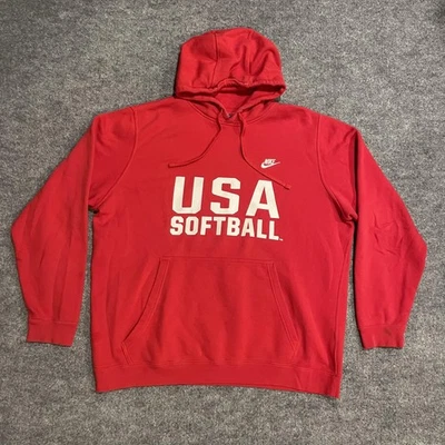 Sudadera con Capucha Nike Team USA Softbol Para Hombres XXL Roja Gráfica Pullover Polar Sudadera Foto 1 de 4