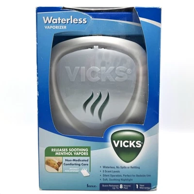 Vicks Waterless Tabletop Menthol Vaporizer + 5 Replacement Scent Pads Nightlight - Image 1 of 3