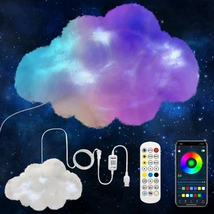 LED Wall Cloud Light for Bedroom, Stick-on Lamp Smart APP and Remote Control,... - Picture 1 of 7
