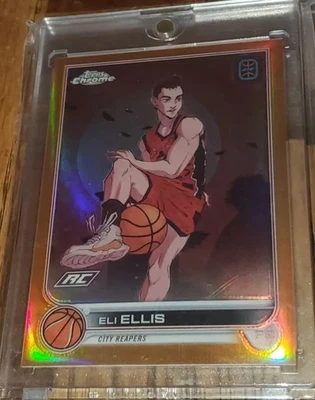 Eli Ellis 2022-23 Topps Chrome ORANGE Manga Cartoon Variation Refractor #d 10/25 - Image 1 of 2