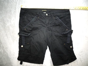 Z. Cavaricci Cargo Shorts Black Size 18 Women’s Utility Stretch Button Pocket - Picture 1 of 10