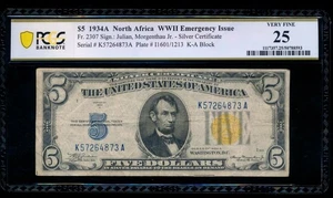 AC $5 1935A North Africa PCGS 25 Fr 2307 - Picture 1 of 2