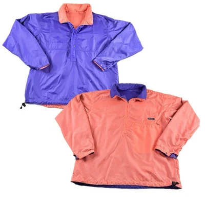 Chaqueta Anorak De Colección Años 90 Patagonia 83261 Para Hombre Grande Nylon Reversible Púrpura Coral Foto 1 de 4