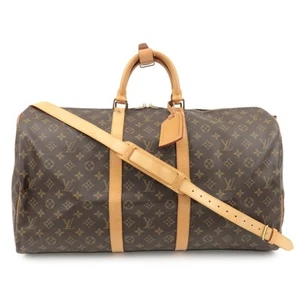 Auth Louis Vuitton Monogram Keep All Bandouliere 55 Boston Bag M41414 Used F/S - Picture 1 of 23