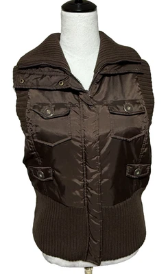 Motto Vest Womens Medium Brown Insulated Reversible Full Zip Snap QVC NWT - Image 1 of 4