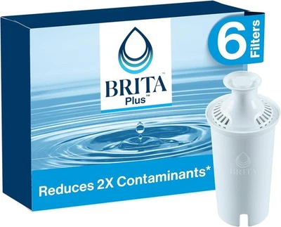 Brita Plus Replacement Filter 5 Pack High Density Genuine OEM + 1 Aqua Crest - Image 1 of 4