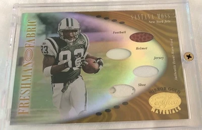 Santana Moss 2001 Leaf Certified Materials #111 Mirror Gold /25 New York Jets - Image 1 of 2