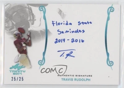 2017 Leaf Trinity Signatures Platinum Spectrum /25 Travis Rudolph Rookie Auto RC - Image 1 of 2