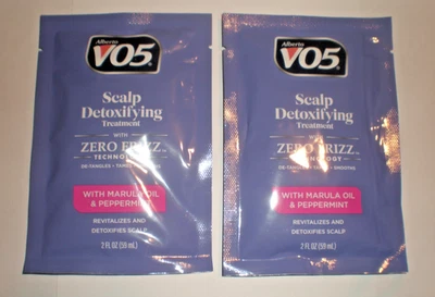 (2) VO5 TRATAMIENTO DESINTOXICANTE CUERO CABELLUDO CERO FRIZZ ACEITE DE MARULA + MENTA 2 FL OZ Foto 1 de 2
