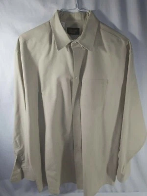 Camisa de vestir Irvine Park beige para hombre 17,5 algodón poli manga larga Foto 1 de 4