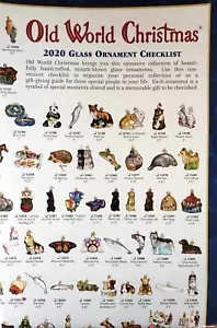 OLD WORLD CHRISTMAS | LISTA DI CONTROLLO ORNAMENTI 2020 ✪NUOVO✪ 29X22 RARA LISTA RITIRATA USA - Foto 1 di 6