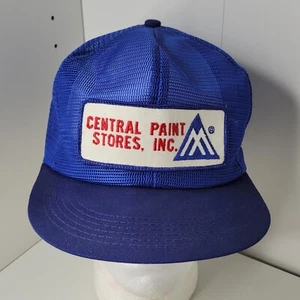 VTG Central Paint Stores Logo Patch Full Mesh Trucker Hat Snapback Cap USA NOS - Picture 1 of 8