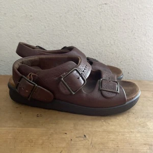 SAS Tripad Comfort Sandals Brown Leather Women's Two Buckle Relaxed Sz 6-6.5 - Picture 1 of 12