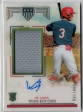 Won-Bin Cho 2023 Panini Chronicles America's Pastime Relic AUTO #/150 Card #134