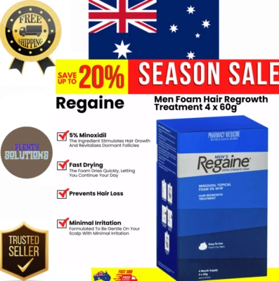 Regaine Mens Extra Strength Foam Hair Growth Treatment 4 X 60G - image 1 of 4
