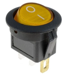 ON/OFF 12V 16A Switch LED 3Pin Bilanciere Illuminato Giallo Auto Camper M/501 PV - Foto 1 di 1